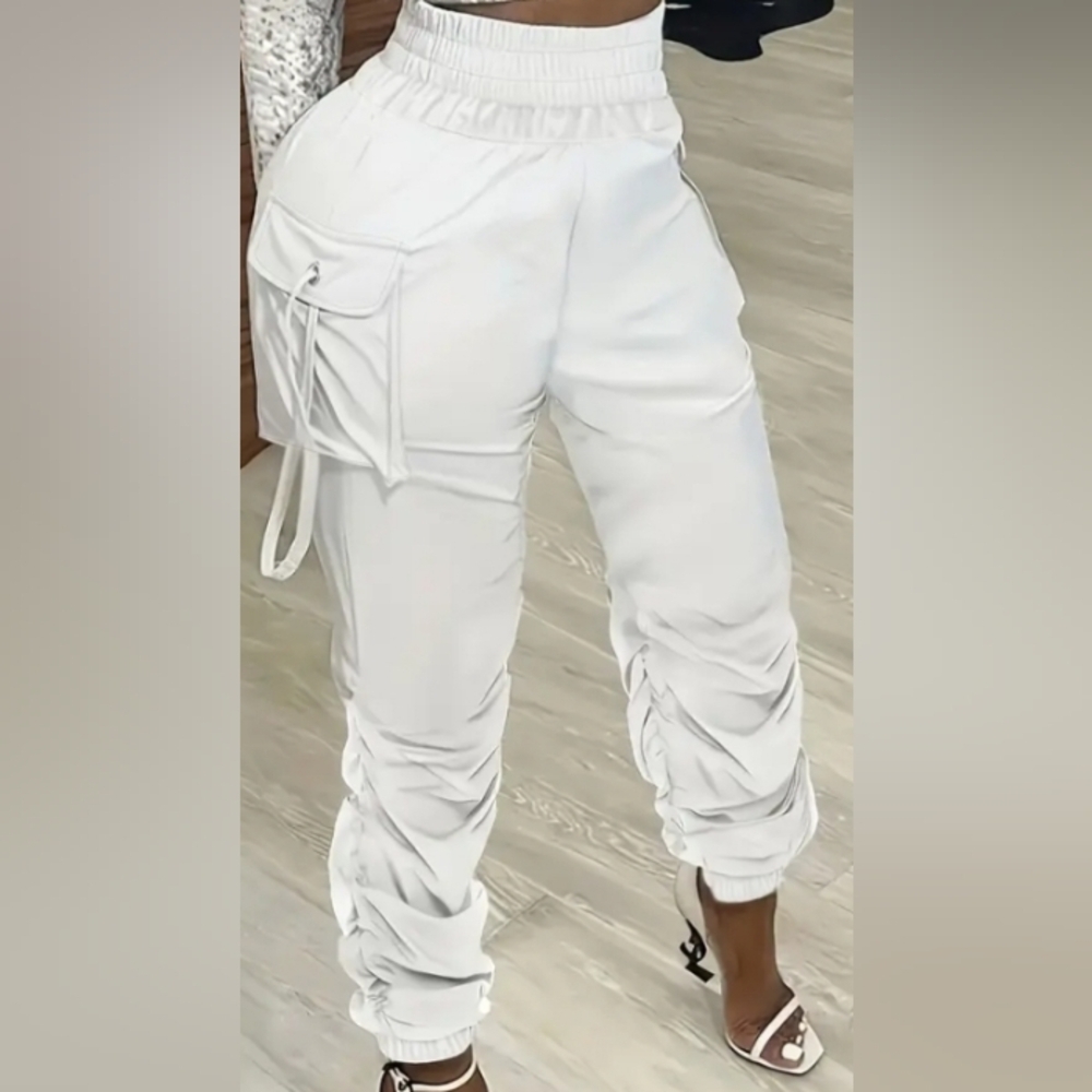 Women's S Cargo Joggers Pants white